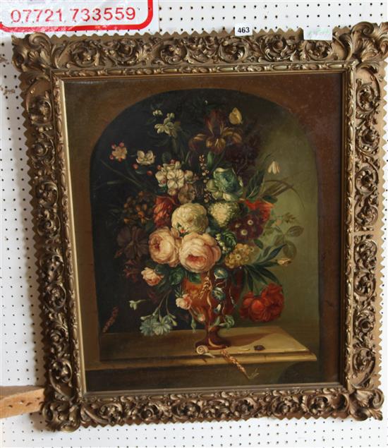 Flower still life oil by Pamfrey